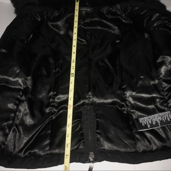 Bebe Nylon Rabbit Fur Collar Down Jacket Coat S - Picture 10 of 15